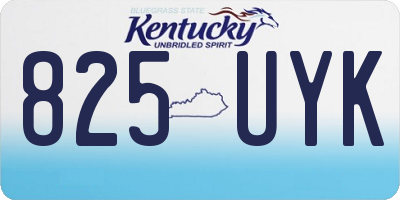 KY license plate 825UYK