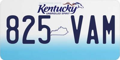 KY license plate 825VAM