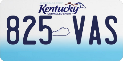 KY license plate 825VAS