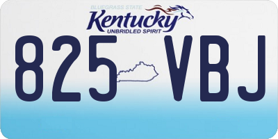 KY license plate 825VBJ
