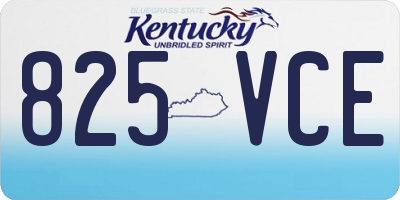 KY license plate 825VCE