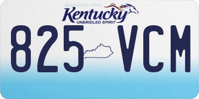 KY license plate 825VCM