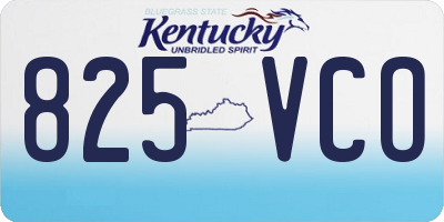 KY license plate 825VCO