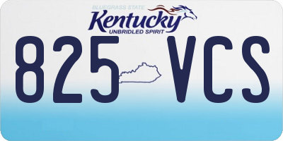KY license plate 825VCS