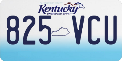 KY license plate 825VCU