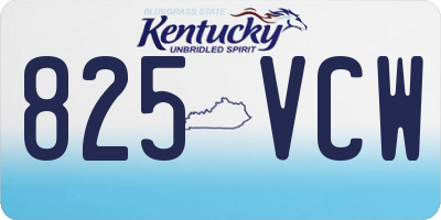 KY license plate 825VCW