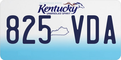 KY license plate 825VDA