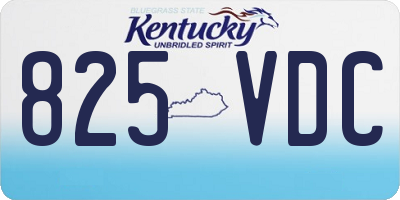 KY license plate 825VDC