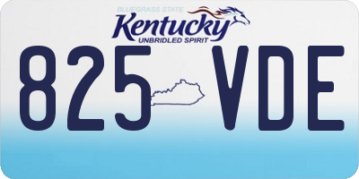 KY license plate 825VDE