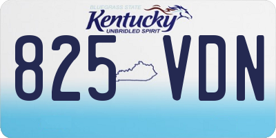 KY license plate 825VDN