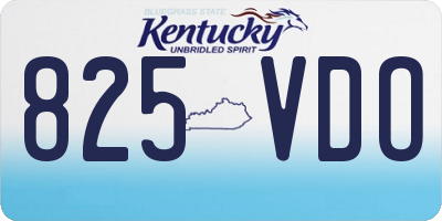 KY license plate 825VDO