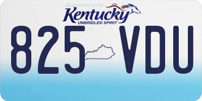 KY license plate 825VDU