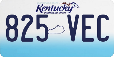 KY license plate 825VEC