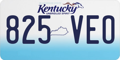 KY license plate 825VEO