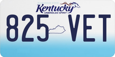 KY license plate 825VET