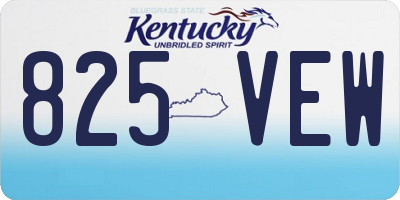 KY license plate 825VEW