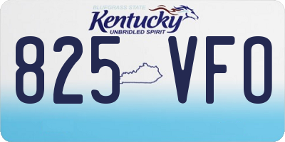 KY license plate 825VFO