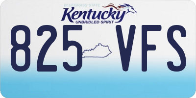 KY license plate 825VFS