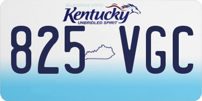 KY license plate 825VGC