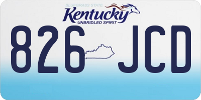 KY license plate 826JCD