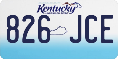 KY license plate 826JCE