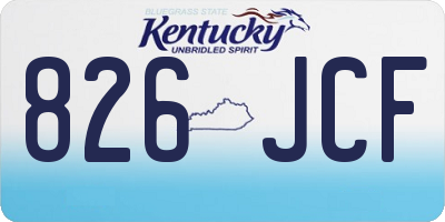 KY license plate 826JCF