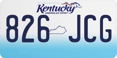 KY license plate 826JCG