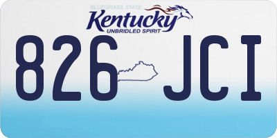 KY license plate 826JCI