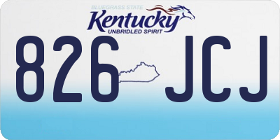 KY license plate 826JCJ