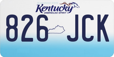 KY license plate 826JCK