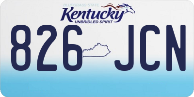 KY license plate 826JCN