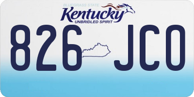 KY license plate 826JCO