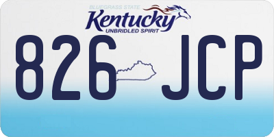 KY license plate 826JCP