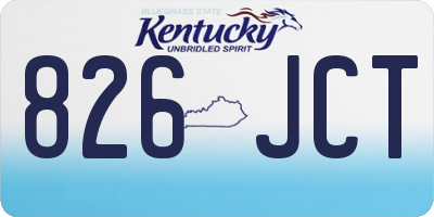 KY license plate 826JCT