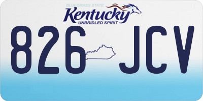 KY license plate 826JCV