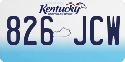 KY license plate 826JCW