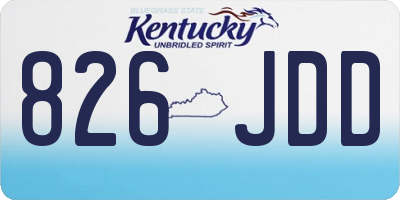 KY license plate 826JDD