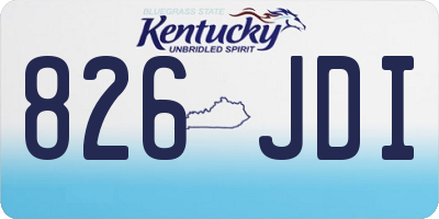 KY license plate 826JDI