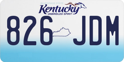 KY license plate 826JDM