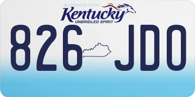 KY license plate 826JDO