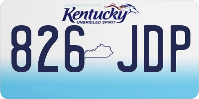 KY license plate 826JDP