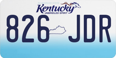 KY license plate 826JDR