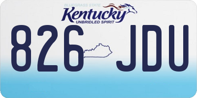 KY license plate 826JDU