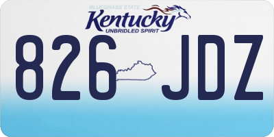 KY license plate 826JDZ