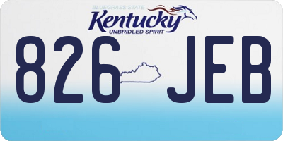 KY license plate 826JEB
