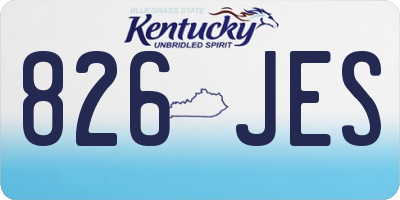 KY license plate 826JES