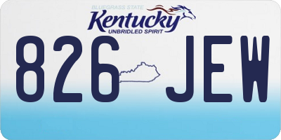 KY license plate 826JEW