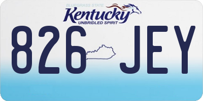 KY license plate 826JEY