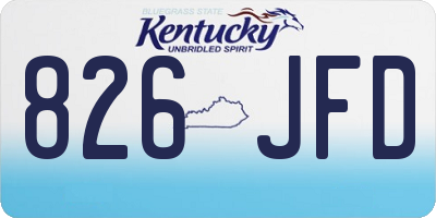 KY license plate 826JFD