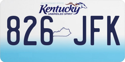 KY license plate 826JFK
